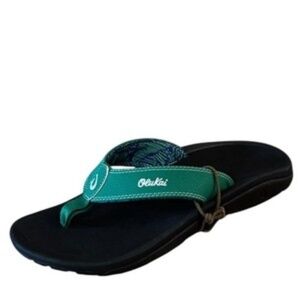 OluKai‎ Mens Ohana Bamboo Black Flip Flops Sandals Size 9